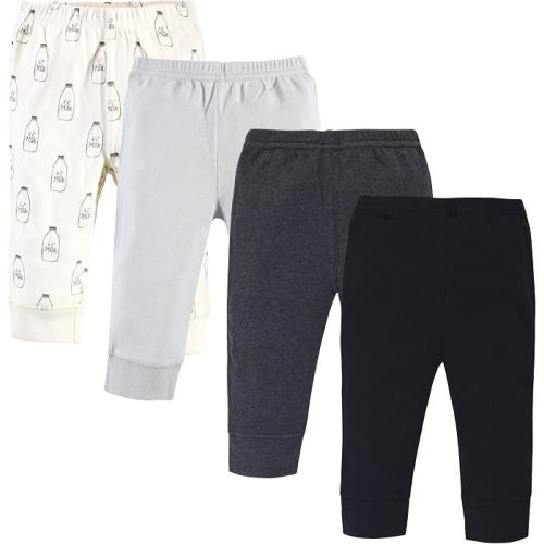 Touched by Nature Basics Unisex Baby Organic Cotton Pants 4-Pack, Night Sky, 0-3 Months