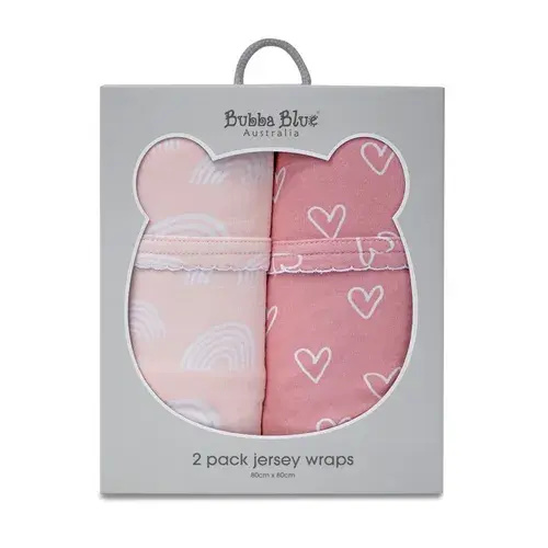 Bubba Blue Nordic Jersey Wrap 2 Pack Pink/Rose | Baby Bunting AU