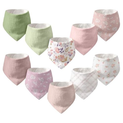 10 Pack Muslin Baby Bandana Bibs for Drooling and Teething