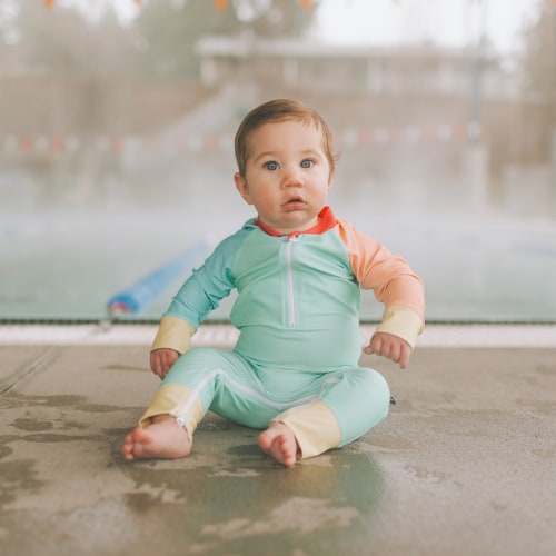 Full Zipper Sunsuit - Ice Pop Colour Block