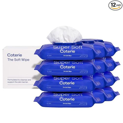 Coterie Baby Soft Wipe for Sensitive Skin, Hydrating Moisturizers and Emollients, Made with Cotton, Plant-Based & Plastic-Free Fibers, Hypoallergenic, Clean Gentle Baby Essentials, 12 Pack, 672 Count