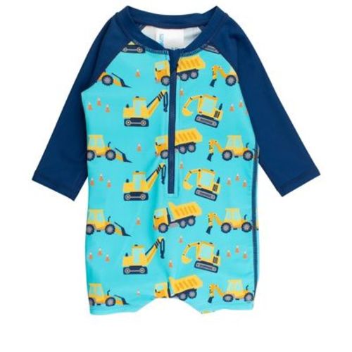 RuggedButts Baby/Toddler Boys UPF50+ Long Sleeve One Piece Rash Guard