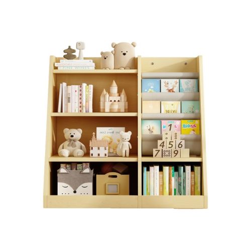 Yinvani Kids Bookshelf, Toddler Baby Sling Book Rack Shelf for Playroom Bedroom Nursery Kindergarten