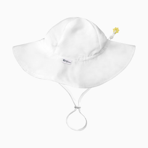 White 0-6 Months Baby UPF 50+ Eco Brim Hat