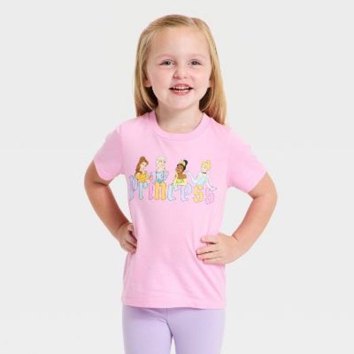 Toddler Girls' Disney Princess Castle T-Shirt - Pink 5T