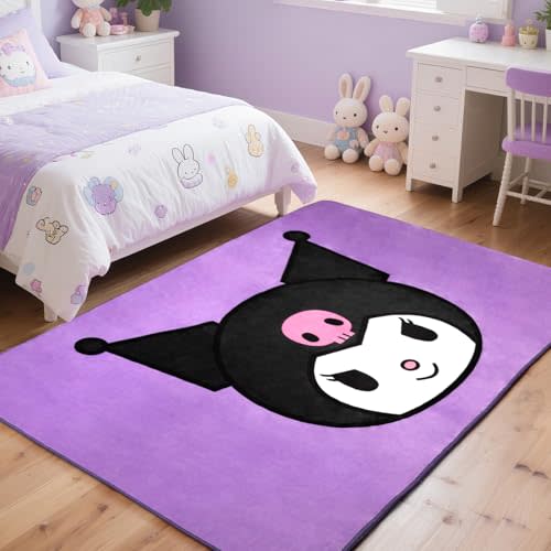 KIEAL 5 x 3 ft Anime Kawaii Area Rug for Bedroom, Large Soft Stuff Non Slip Carpet for Living Room, Kids Room, Kids Girls Teen Dorm Home Decor Aesthetic, Nursery