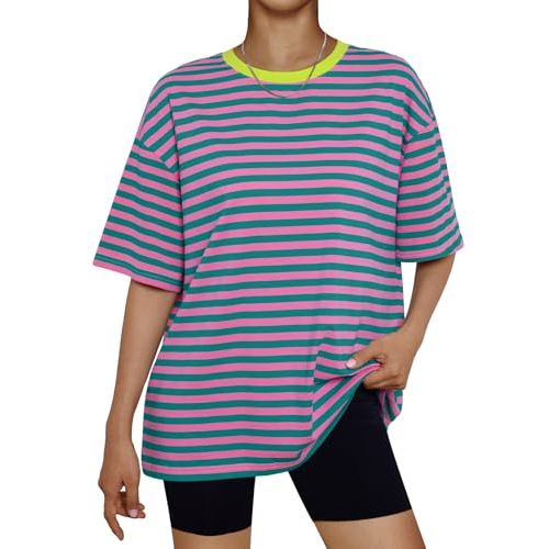 Trendy Queen Womens Oversized Summer T Shirts Fashion Workout Plus Size Tops Short Sleeve Beach Vacation Gym Clothes 2025