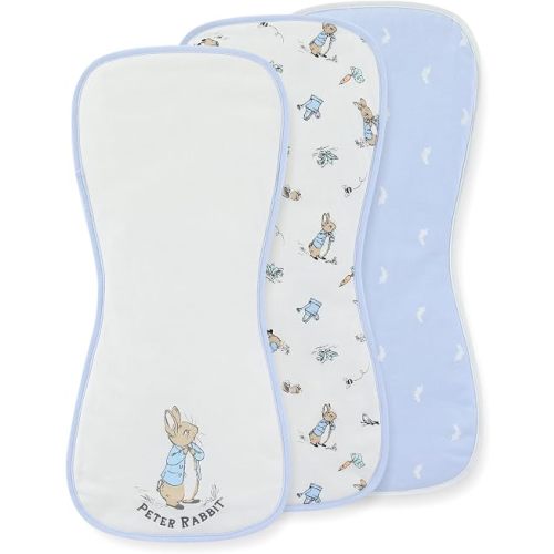 Peter Rabbit Burp Cloths 3 Pack Soft Absorbent 20" x 10" Leakproof Burping Rags for Newborn and Infants