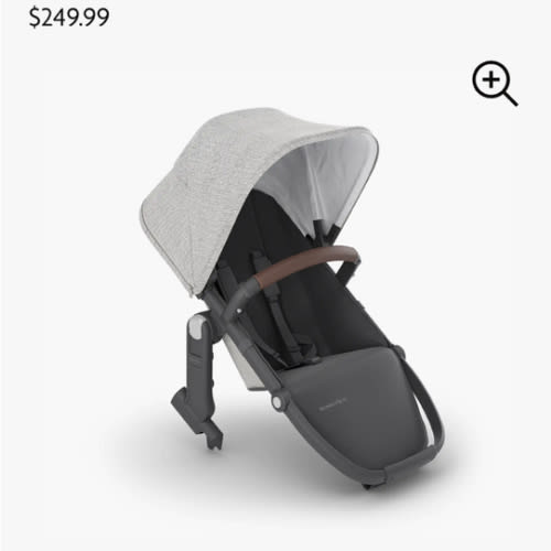 Rumbleseat V2+ Anthony - White and Grey Chenille | Carbon Frame | Chestnut Leather - Anthony - UPPAbaby