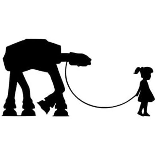 aluckyhorseshoe Girls Room Star Wars Robot at at Wall Decal Childs Bedroom Decor Spaceship Droid Playroom Baby Nursery Decoration Vinyl Wall Sticker (18 X 36 inches)