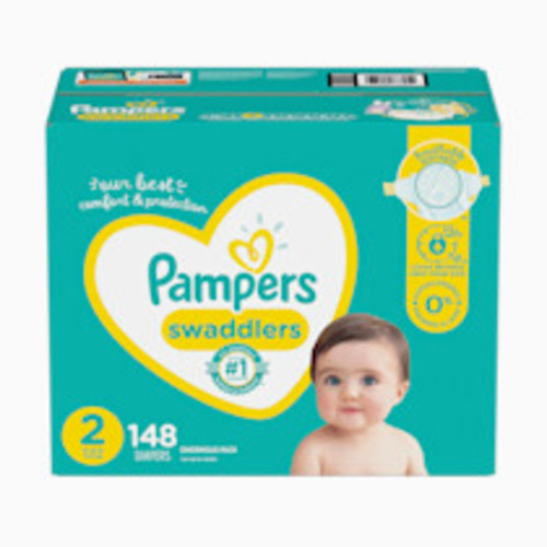 Pampers Swaddlers Disposable Diapers, Enormous Pack - Size 2, 148 Count