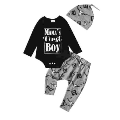 adviicd Baby Boy Clothes Winter Baby Boys Fall Winter Outfit (Black,6-9 Months)