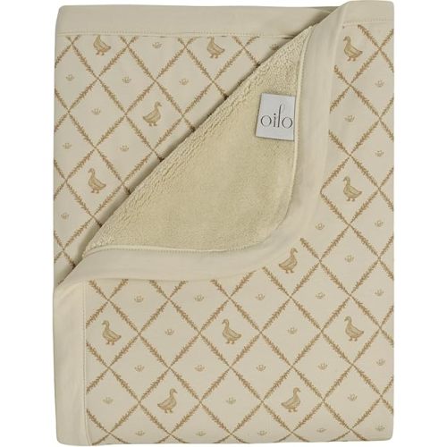 Oilo Duck Baby Blanket, Vintage Duck Baby Blanket with Ultra, Soft Plush Backing & Organic Cotton Jersey Print, Double, Layered 30x40 Blanket for Newborns & Toddlers