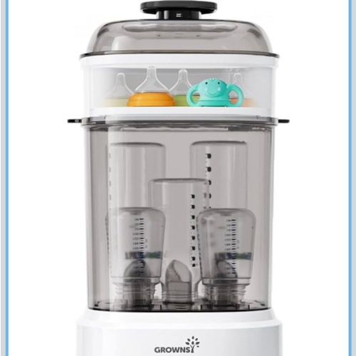 Bottle Sterilizer and Dryer, Compact Baby Bottle Sterilizer, Electric Steam Bottle Sanitizer for Baby Bottles, Pacifiers, Pump Parts