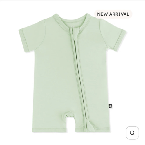 Zipper Shortall Romper in Basil