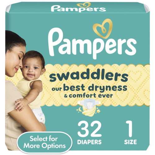 Pampers Swaddlers Baby Diapers Size 1, 32 Count (Select for More Options)