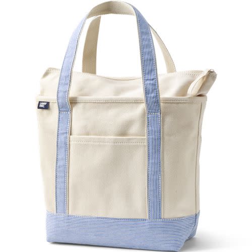 Medium 5 Pocket Open Top Canvas Tote Bag | Lands' End