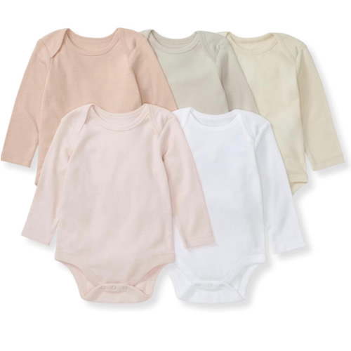 Burt's Bees Baby Organic Cotton Bodysuits – Baby Boy & Girl Short and Long Sleeve One-Pieces, 5-Pack