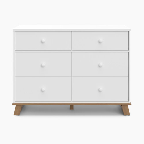Storkcraft Modern 6 Drawer Dresser - White/Vintage Driftwood
