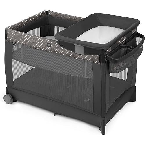 Chicco Lullaby Portable Playard, Infant Bassinet and Changer, Toddler Playard, Portable Crib, Travel Friendly | Calla/Grey