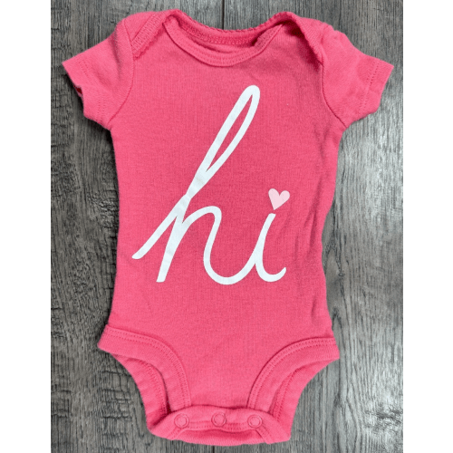 Baby Girl Clothes Carter's Preemie Pink HI Heart Bodysuit