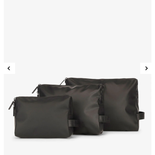 Water Resistant Zip Pouch Set (3 Pieces) - BLACK