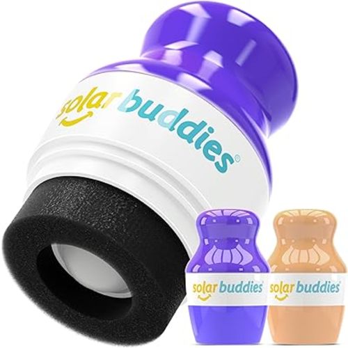 Solar Buddies Sunscreen Applicator- Full Purple & Nude Duo- BPA-Free Refillable Roll on Sponge Sunscreen,Suncream & Lotion Applicator For Kids,Adults & Families-Holds 3.4fl oz,Perfect Size for Travel