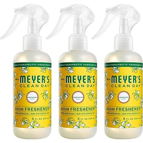 MRS. MEYER'S CLEAN DAY Room Spray, Honeysuckle Scent, 8 Fl Oz Bottle - 3 Pack