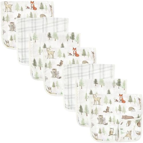 Hudson Baby Unisex Baby Muslin Burp Cloth 7pk, One Size