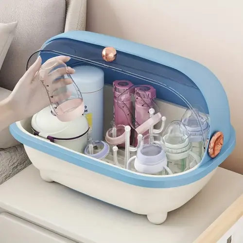 essential feeding bottle storage box lid drainage rack - Temu