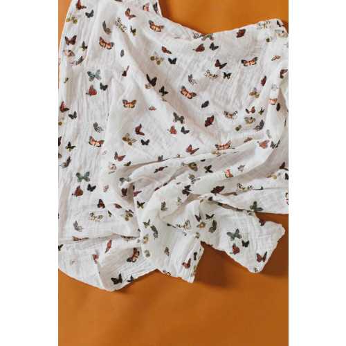 Butterfly Migration Muslin Swaddle Blanket | Clementine Kids, Neutral Nursery Decor