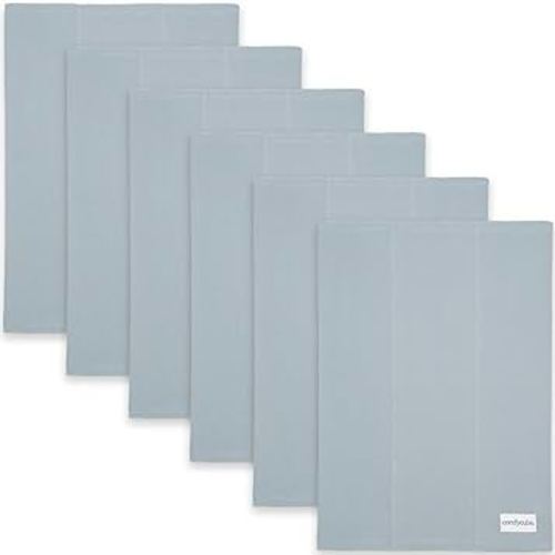 Comfy Cubs Baby Burp Cloths Set (Pack of 6) - Large, 6-Layer, Ultra Absorbent 100% Cotton for Infant Spit-Up, Drool, and Messes - Soft, Gentle, Thoughtful New Born Baby Gifts, Pacific Blue