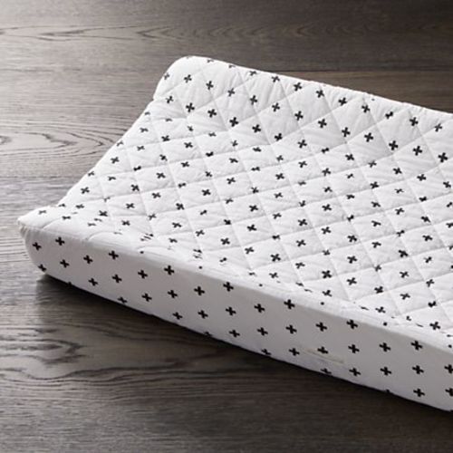 Black Plus Sign Changing Pad Cover