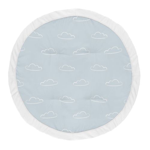 Sweet Jojo Designs Boy Baby Tummy Time Playmat Airplane Blue and White
