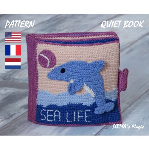 Sea Life Quiet Book Crochet Pattern - Amigurumi Activity Under the Sea Tutorial (English, French, Dutch)