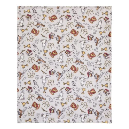 NoJo Harry Potter Magical Moments Grey and White Super Soft Baby Blanket