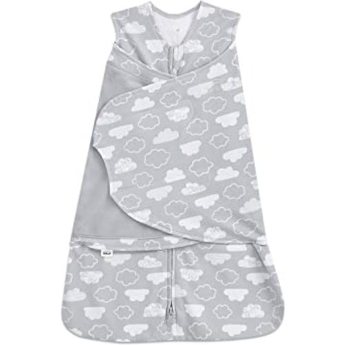 HALO 100% Cotton Sleepsack Swaddle, 3-Way Adjustable Wearable Blanket, TOG 1.5, Clouds, Newborn, 0-3 Months