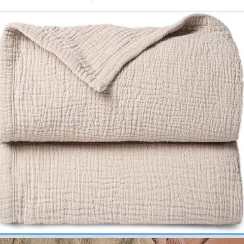 lulumoon Muslin Quilt Blanket, Crib Blanket for Baby and Toddler,47x47 Inches(Ivory)