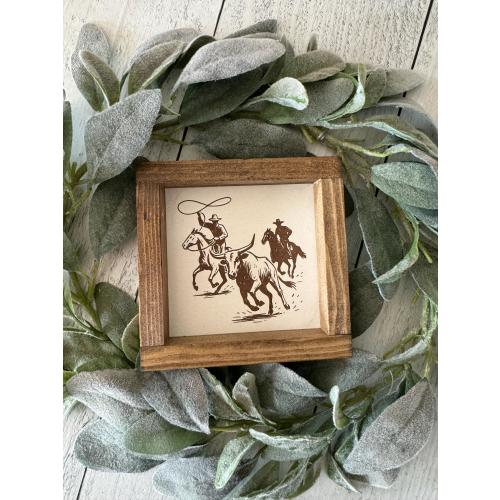 Western Cowboy Wooden Decor Sign