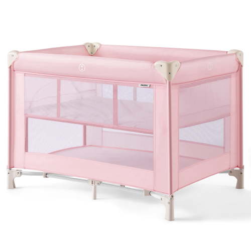 HARPPA Pack and Play with Bassinet,Portable Infant Playard & Playpen for Gril,Pink