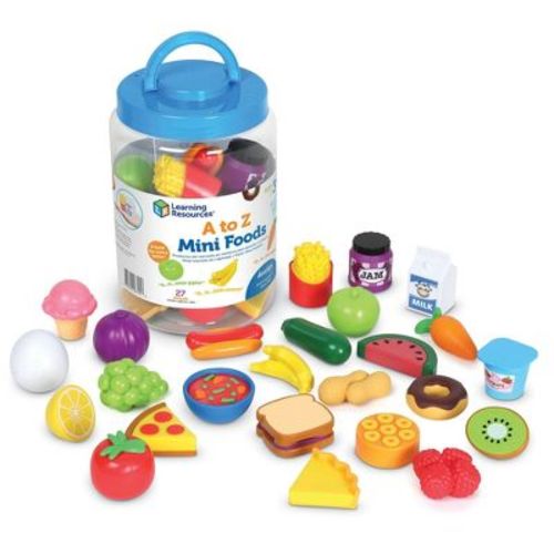 Learning Resources A to Z Mini Foods: Toddler Educational Toy Set, Alphabet Learning, 26 Plastic Pieces