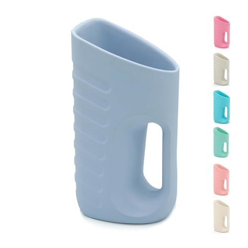 Babylush Baby Bath Rinse Cup & Rinser – 1000ml Soft EVA, 0.3lb Lightweight, BPA-Free Bath Water Pourer, Baby Bath Pitcher, Shower Cup for Kids (Light Blue)