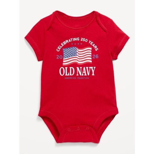 Short-Sleeve Unisex Logo-Graphic Bodysuit for Baby