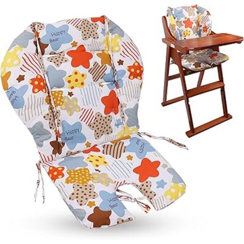 High Chair Pad,high Chair Cover/seat Cushion, Light and Breathable, Soft and Comfortable, Cute Pattern, Suitable for Most High Chairs, Baby Dining Chairs (Color Stars Pattern)