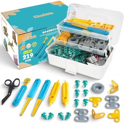 Kizzikids Cardboard Tools for Kids, STEM Construction Kit Safe Cutter
