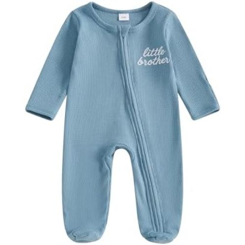 My First Christmas Baby Boy Outfit Newborn Gingerbread Man Footie Romper Fall Winter Infant Waffle Knit Clothes