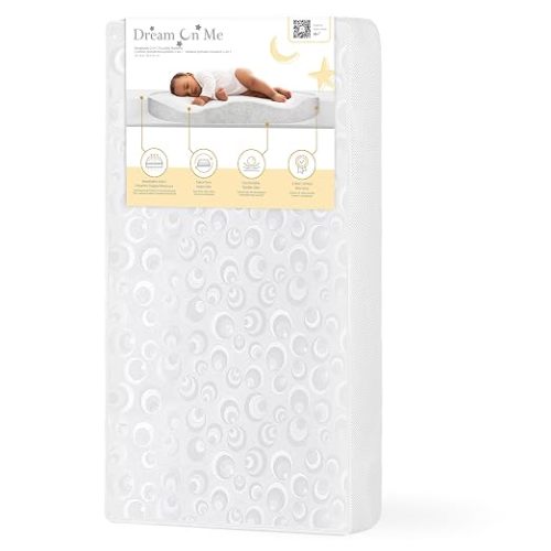Dream On Me Breathable 2-in-1 Portable/Mini Crib Mattress, GREENGUARD Gold