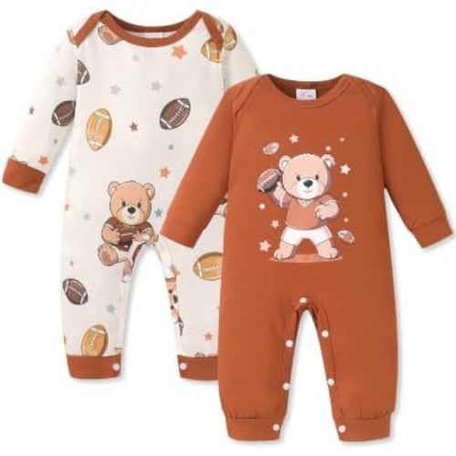 NZRVAWS Newborn Baby Boy Clothes Infant Romper 2-Pack outfit Cute Pattern Essential Short Sleeve Summer Spring Clothing 0-24M