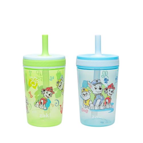 Zak Designs PAW Patrol Kelso Toddler Cups For Travel or At Home, 15oz 2-Pack Durable Plastic Sippy Cups With Leak-Proof Design is Perfect For Kids (Chase, Marshall, Rubble, & More)