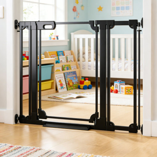 Xifamniy 40" Tall Clear Acrylic Baby & Pet Gate - Auto-Close, Dual-Lock, Fit 29-37" Doorways, Stairs, Hallways White | Wayfair